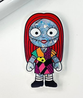 Sally Nightmare Before Christmas Quicksand Sequin Resin FeeFiFauxLeather