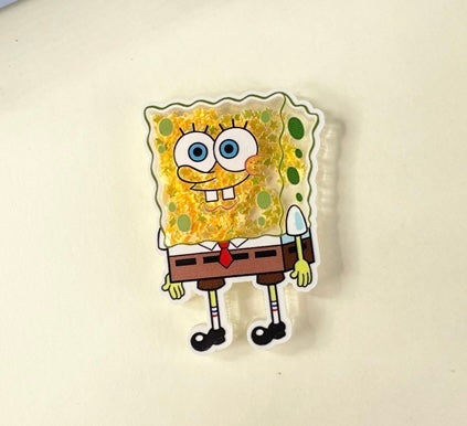 Spongebob Quicksand Sequin Resin FeeFiFauxLeather