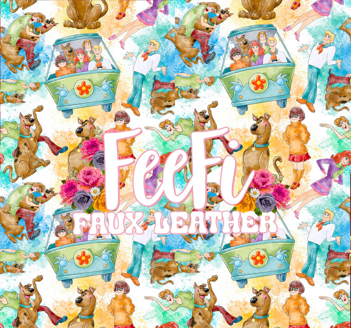 Cats and Dogs Printed Faux Leather Sheet FeeFiFauxLeather