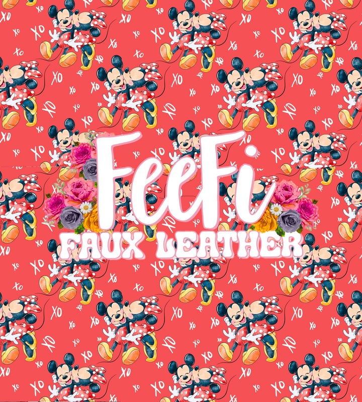 Mouse Valentines Textured Liverpool/ Bullet Fabric FeeFiFauxLeather