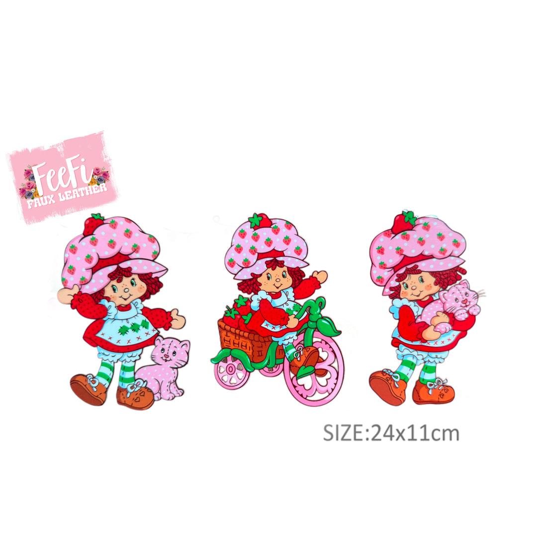 Strawberry Shortcake UV DTF Cup Wrap – Easy Cup Wrap for Tumblers & Projects FeeFiFauxLeather