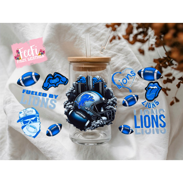 The Lions Football UV DTF Cup Wrap – Easy Cup Wrap for Tumblers & Projects FeeFiFauxLeather