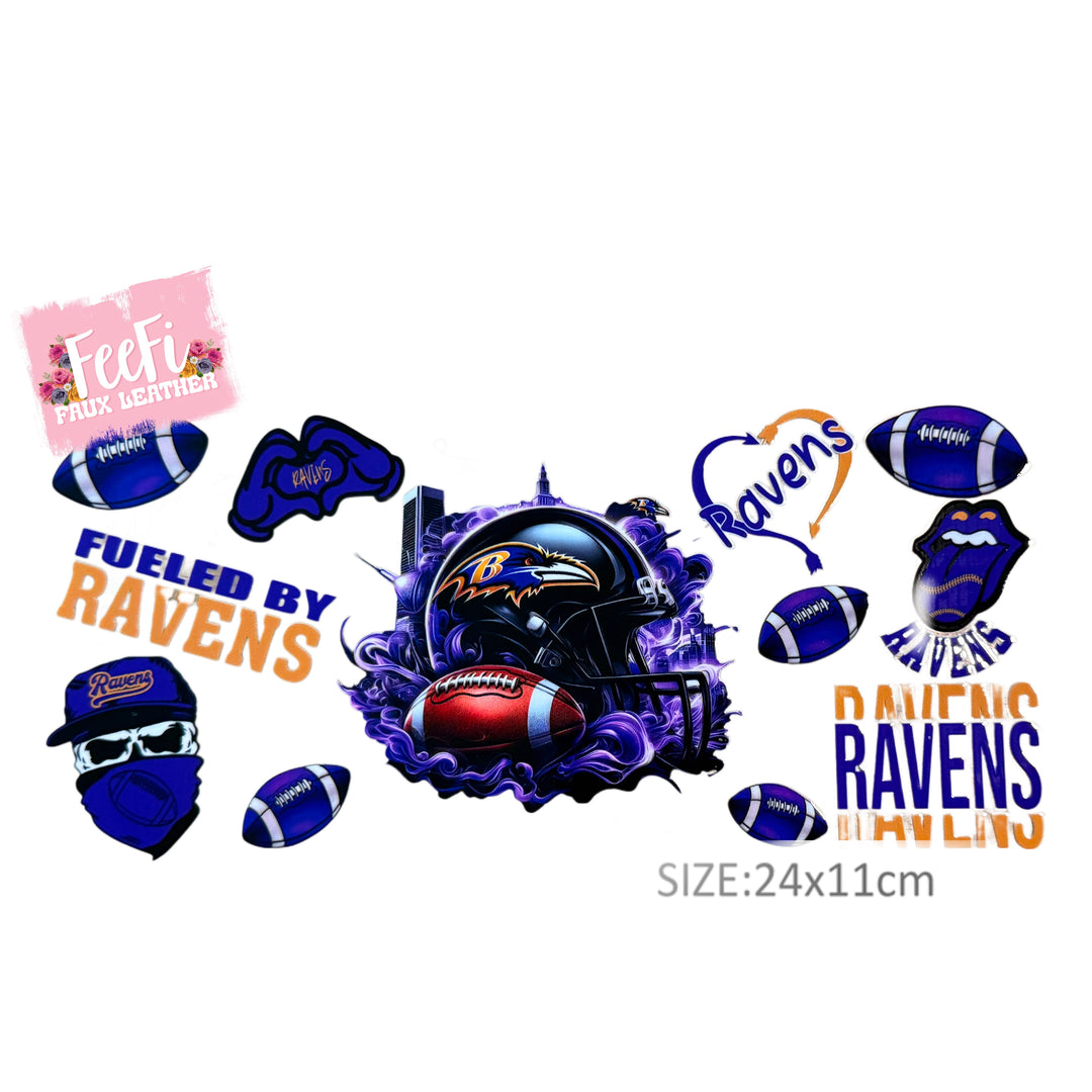 Ravens  Football UV DTF Cup Wrap – Easy Cup Wrap for Tumblers & Projects (Copy) FeeFiFauxLeather