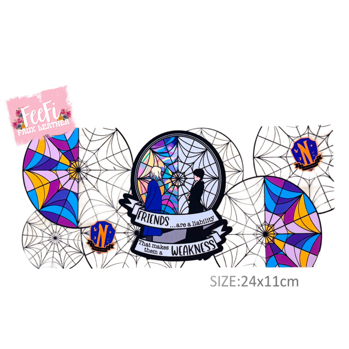 Wednesday UV DTF Cup Wrap – Easy Cup Wrap for Tumblers & Projects FeeFiFauxLeather