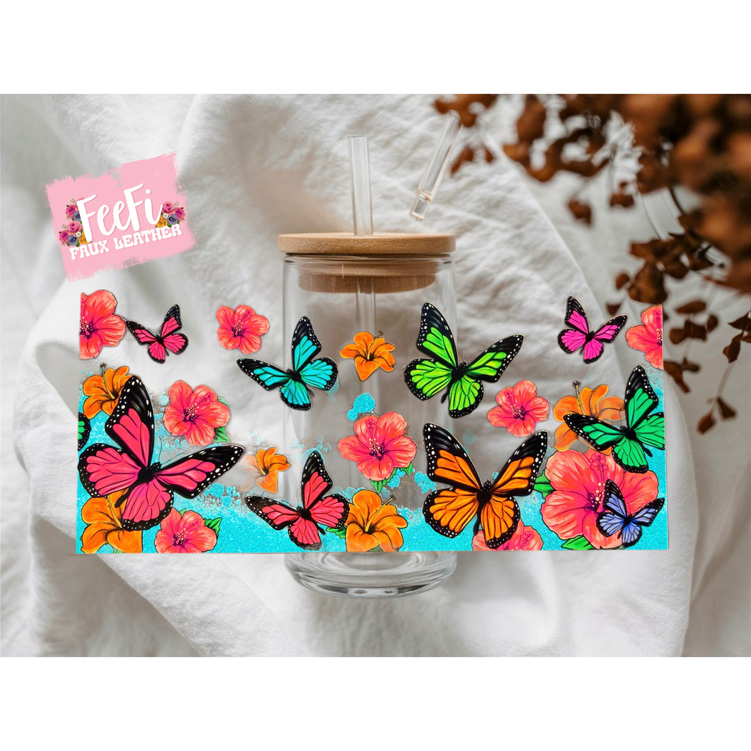 Butterflies UV DTF Cup Wrap – Easy Cup Wrap for Tumblers & Projects FeeFiFauxLeather