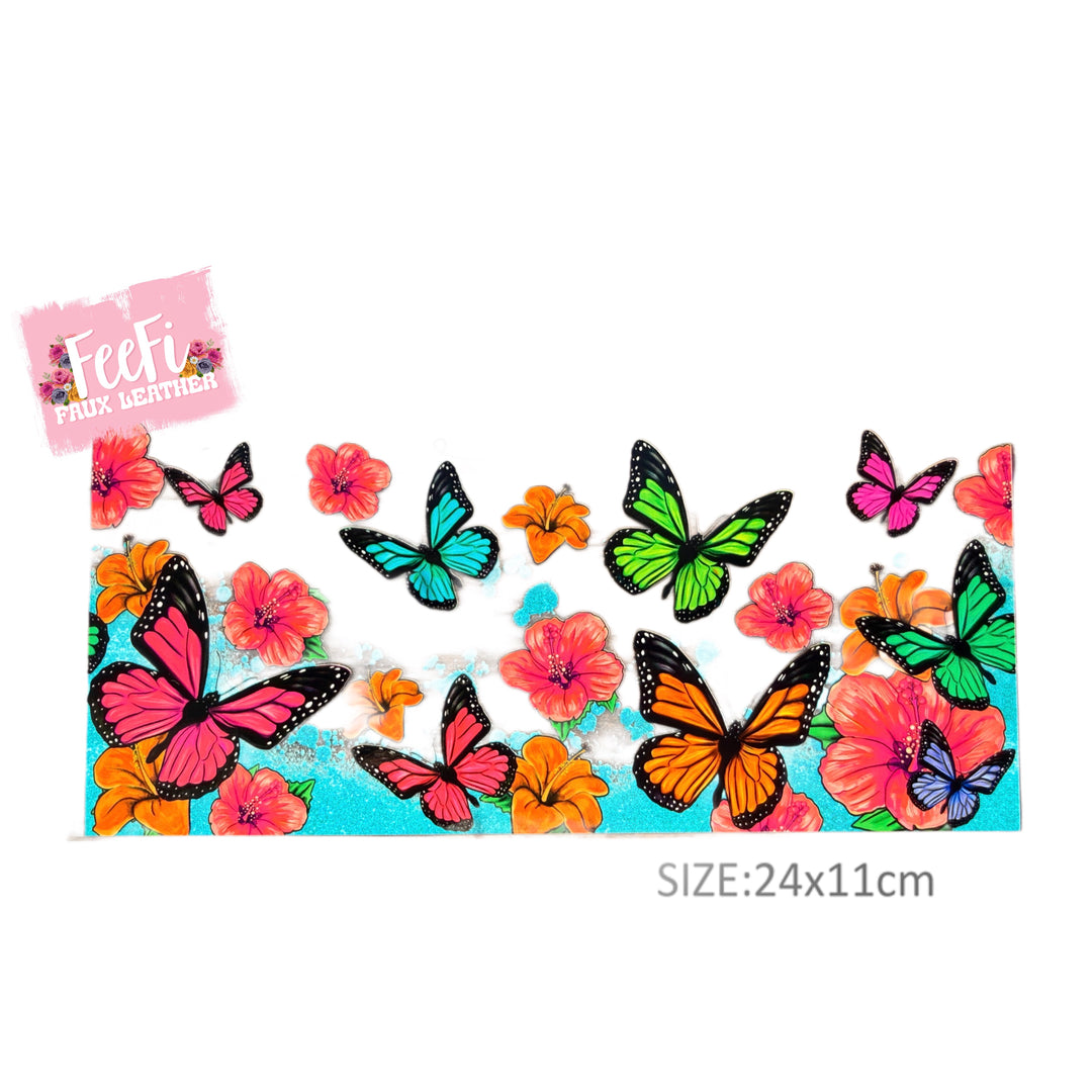 Butterflies UV DTF Cup Wrap – Easy Cup Wrap for Tumblers & Projects FeeFiFauxLeather