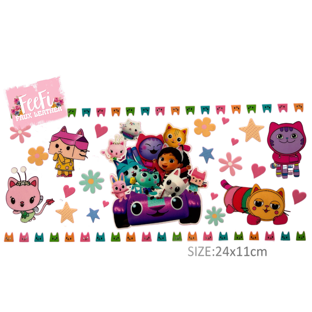 Gabby’s Dollhouse UV DTF Cup Wrap – Easy Cup Wrap for Tumblers & Projects FeeFiFauxLeather