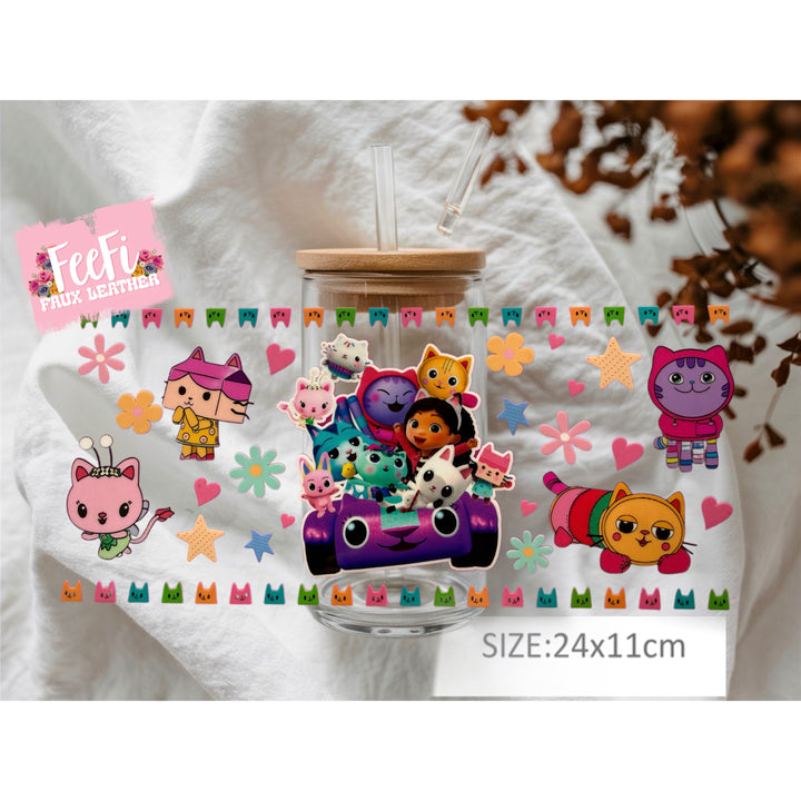 Gabby’s Dollhouse UV DTF Cup Wrap – Easy Cup Wrap for Tumblers & Projects FeeFiFauxLeather