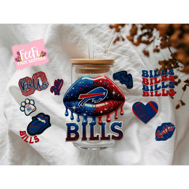 Bills Football UV DTF Cup Wrap – Easy Cup Wrap for Tumblers & Projects FeeFiFauxLeather