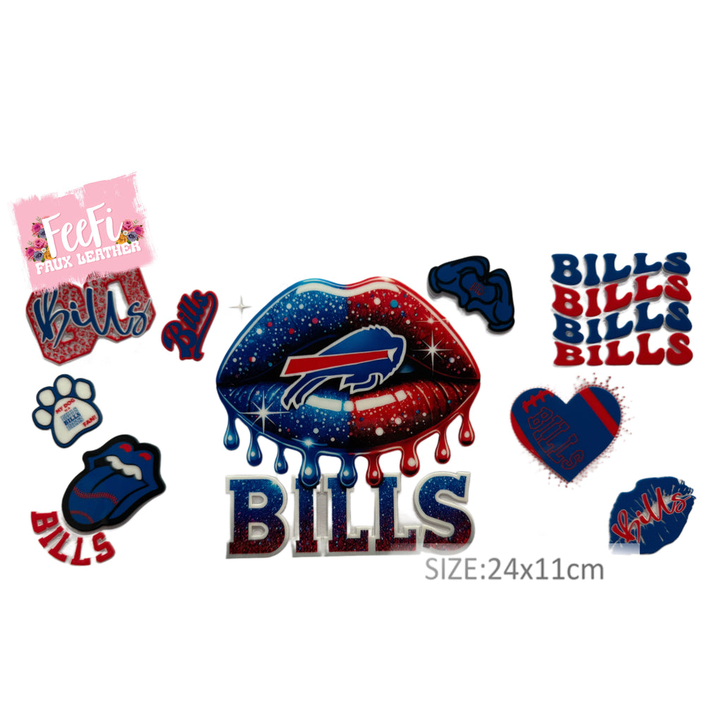 Buffalo Bills Football UV DTF Cup Wrap – Easy Cup Wrap for Tumblers & Projects FeeFiFauxLeather