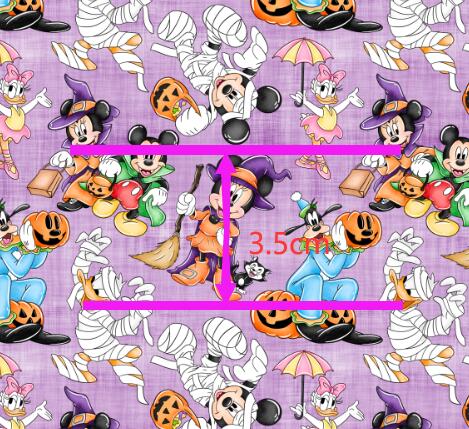 Mouse and Friends Halloween Stitch Textured Liverpool/ Bullet Fabric FeeFiFauxLeather