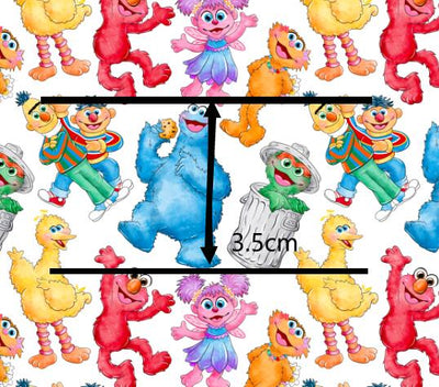 Sesame Street Litchi Printed Faux Leather Sheet Litchi has a pebble like feel with bright colors