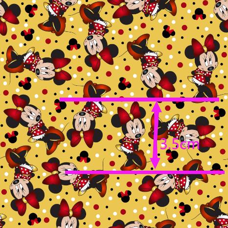 Mouse Gold Foil Smooth Printed Faux Leather Sheet Bright colors FeeFiFauxLeather