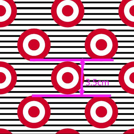 Bullseye Target Textured Liverpool/ Bullet Fabric FeeFiFauxLeather