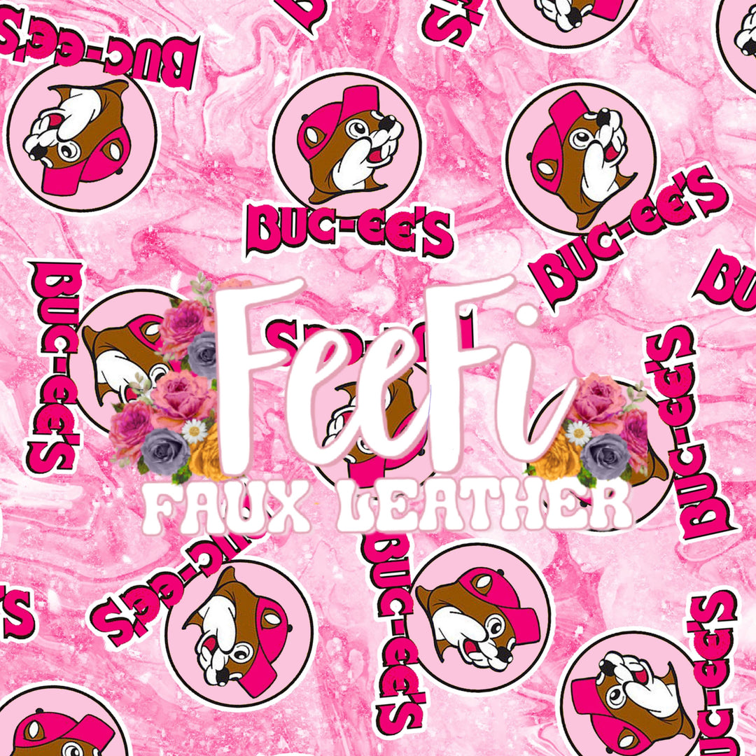 Buck The Beaver Printed Smooth Faux Leather Sheet FeeFiFauxLeather