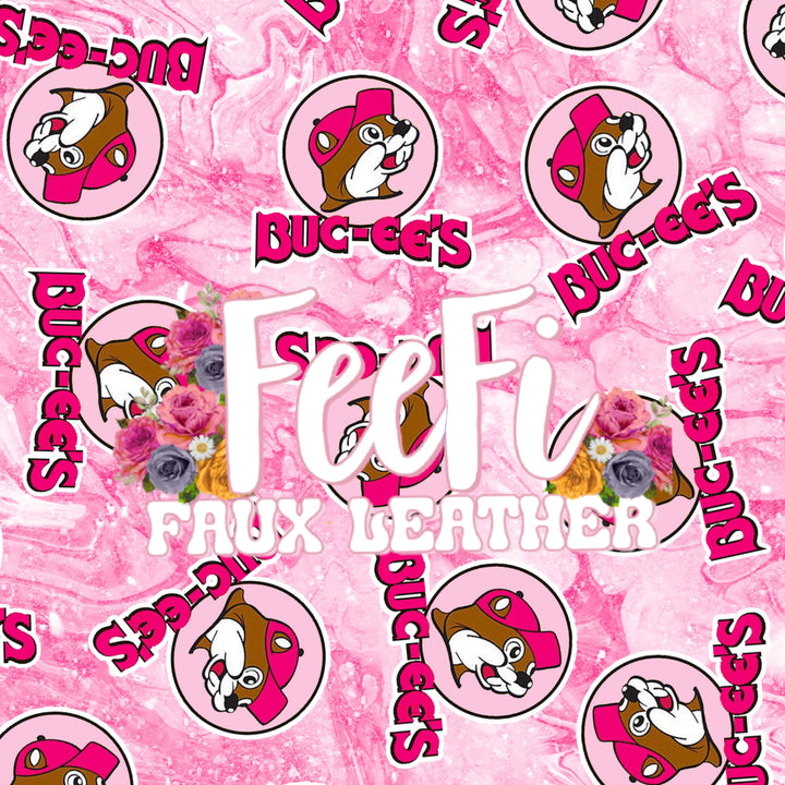 Buck The Beaver Printed Smooth Faux Leather Sheet FeeFiFauxLeather