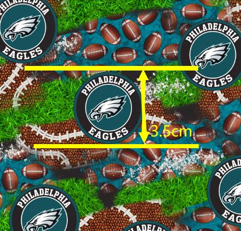 Eagles Football Printed Faux Leather Sheet Litchi has a pebble like feel with bright colors