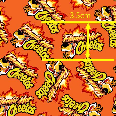 Hot Tiger Snacks Litchi Printed Faux Leather Sheet FeeFiFauxLeather