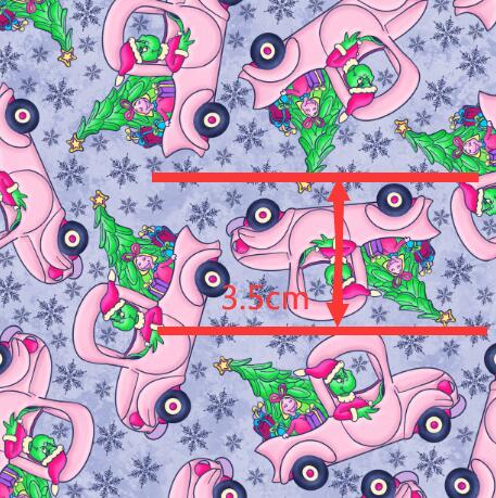 The Grinch Christmas Litchi Printed Faux Leather Sheet Litchi has a pebble like feel with bright colors FeeFiFauxLeather