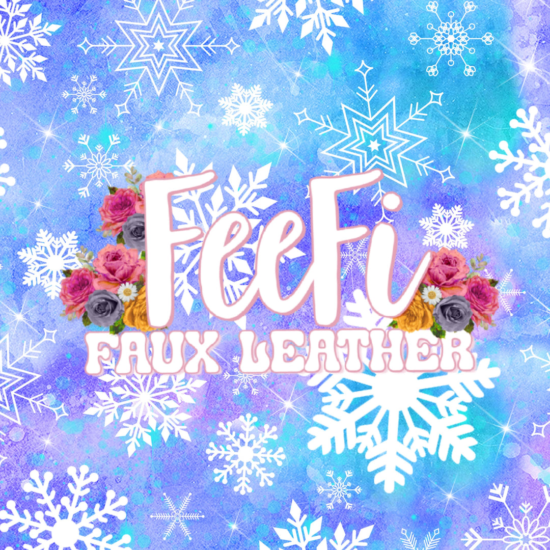 Snowflakes Christmas Textured Liverpool/ Bullet Fabric with a textured feel FeeFiFauxLeather