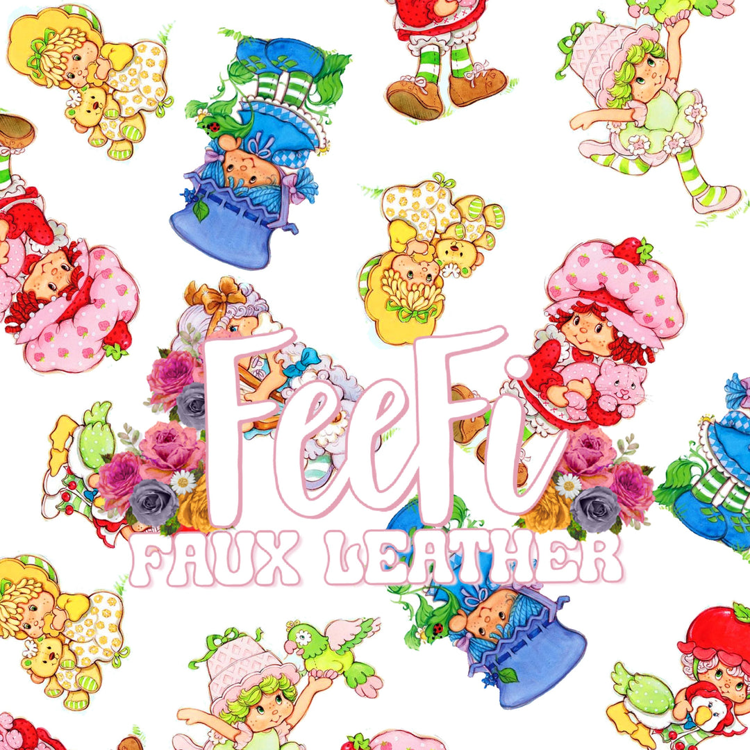Strawberry Shortcake Textured Liverpool/ Bullet Fabric FeeFiFauxLeather