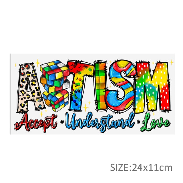 Autism UV DTF Cup Wrap – Easy Cup Wrap for Tumblers & Projects FeeFiFauxLeather