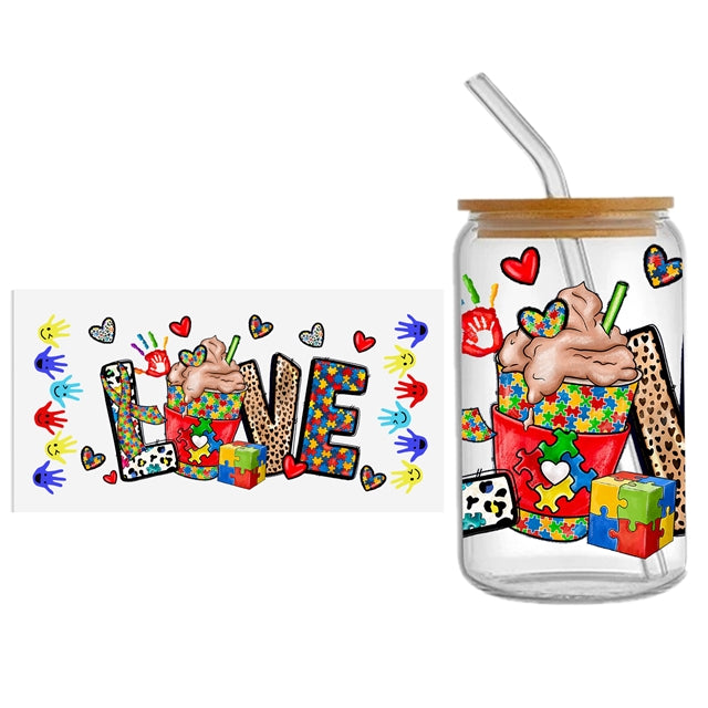 Autism UV DTF Cup Wrap – Easy Cup Wrap for Tumblers & Projects FeeFiFauxLeather