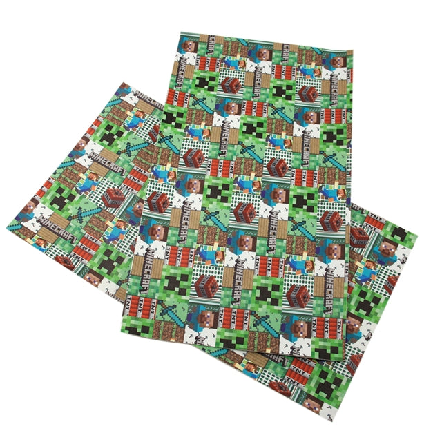 Minecraft Printed See Through Sheet Clear Transparent Sheet FeeFiFauxLeather