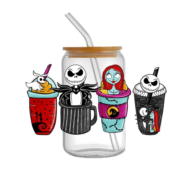 Nightmare Before Christmas UV DTF Cup Wrap – Spooky Cup Wrap for Tumblers & Cups FeeFiFauxLeather
