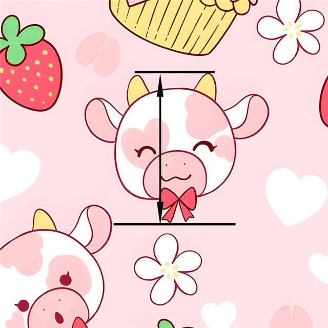 Strawberry Cows Printed Fabric FeeFiFauxLeather
