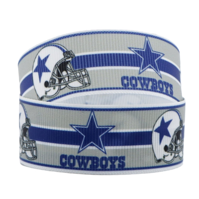 Cowboys Football 1 Yard Printed Grosgrain Ribbon 1 1/2 inch wide FeeFiFauxLeather
