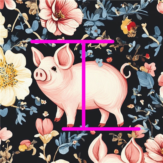 Pig Floral Printed Liverpool/Bullet Fabric FeeFiFauxLeather