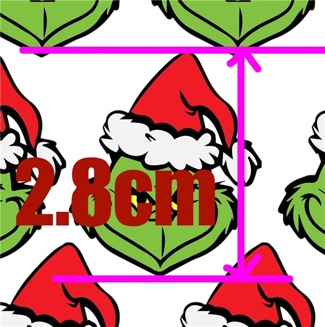 The Grinch Christmas Glitter Double Sided Pattern Faux Leather Sheet FeeFiFauxLeather