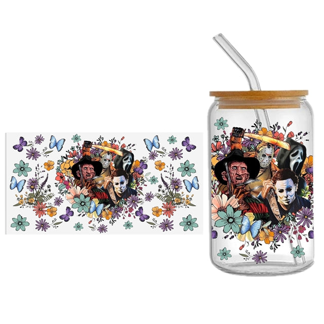 Halloween Horror UV DTF Cup Wrap – Easy Cup Wrap for Tumblers & Projects FeeFiFauxLeather