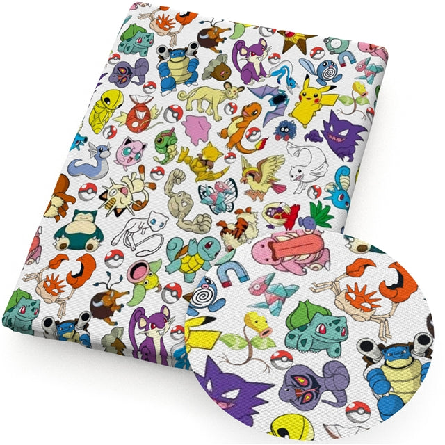 Pocket Monster Printed Fabric FeeFiFauxLeather