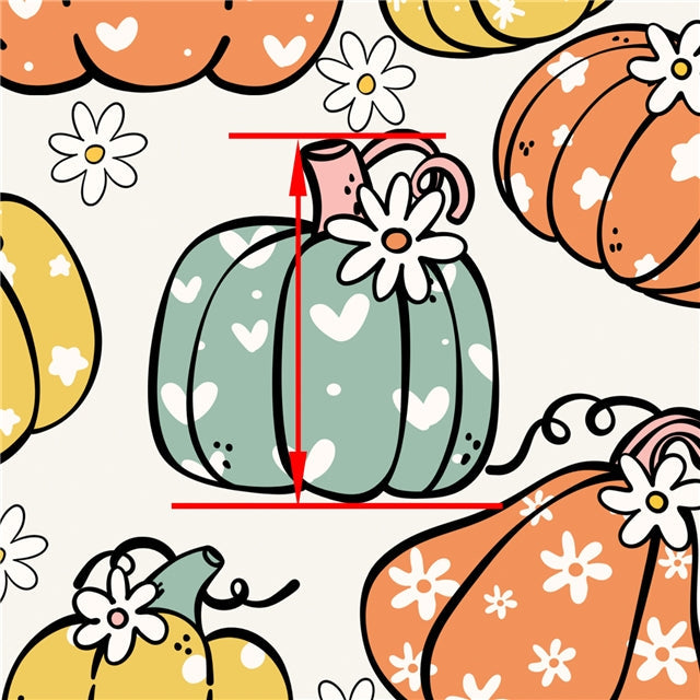 Pumpkin Fall Printed Textured Liverpool/ Bullet Fabric FeeFiFauxLeather