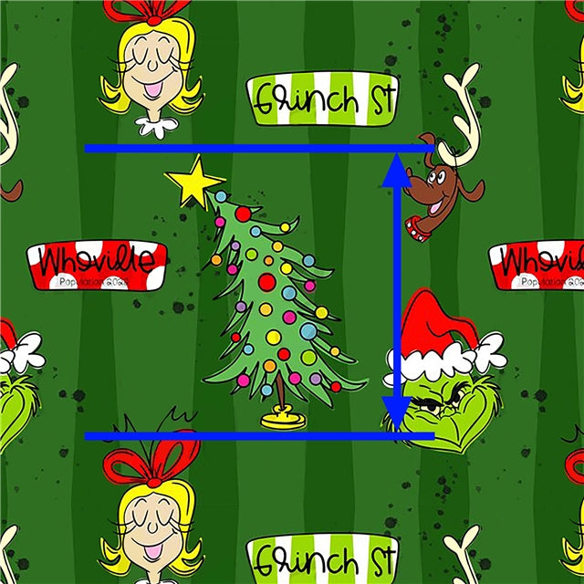 The Grinch Printed Litchi Faux Leather Sheet FeeFiFauxLeather