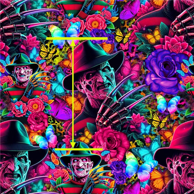 Freddy Scary Halloween Textured Liverpool/ Bullet Fabric FeeFiFauxLeather