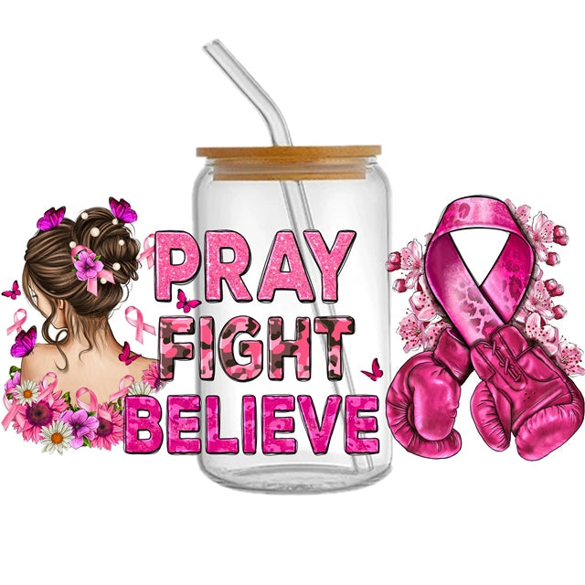 Breast Cancer Awareness UV DTF Wrap FeeFiFauxLeather