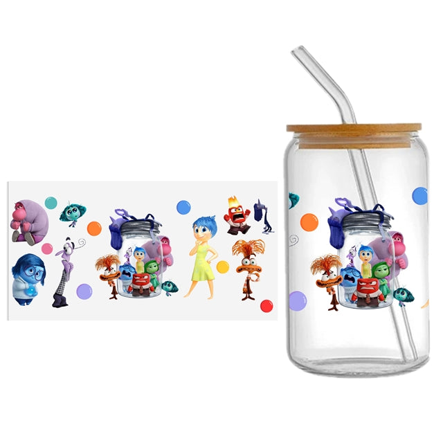 Inside Out Movie UV DTF Glass Can Wrap FeeFiFauxLeather