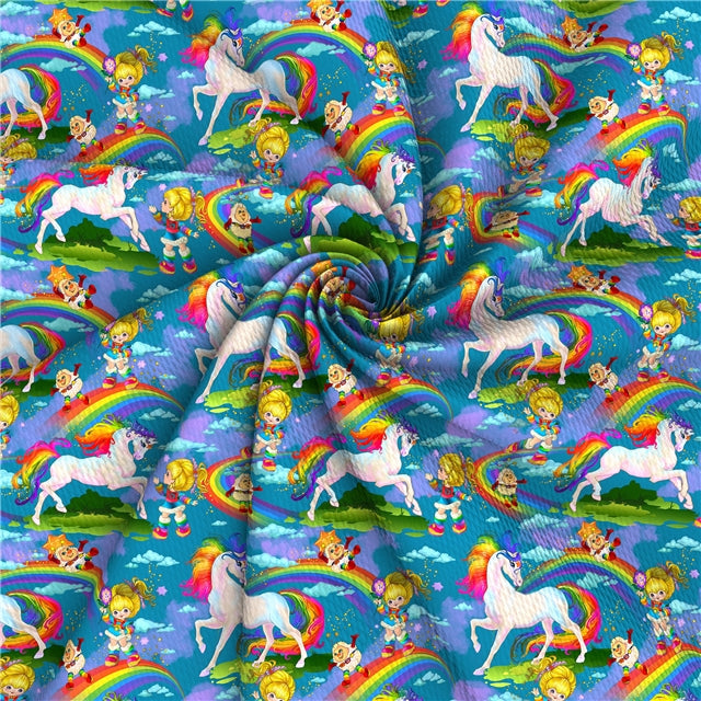 Rainbow Brite Printed Liverpool/Bullet Fabric FeeFiFauxLeather