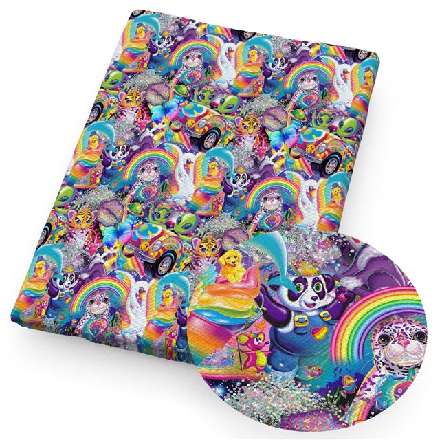 Rainbow Lisa Textured Liverpool/ Bullet Fabric FeeFiFauxLeather