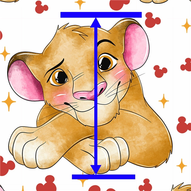 The Lion King Printed Faux Leather Sheet Litchi has a pebble like feel with bright colors FeeFiFauxLeather