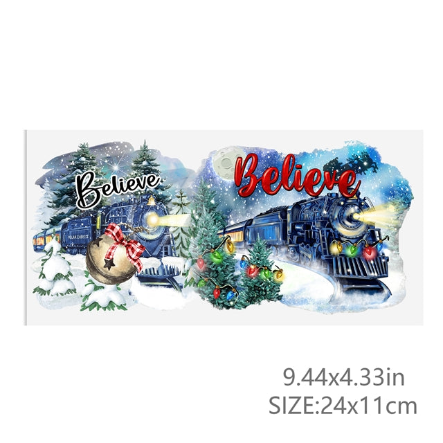 Christmas Train UV DTF Wrap FeeFiFauxLeather