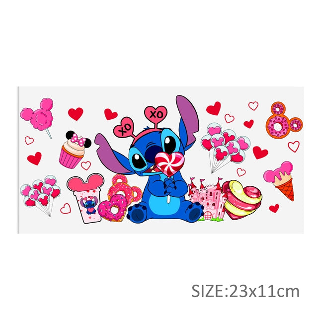 Blue Alien Valentine UV DTF Glass Can Wrap FeeFiFauxLeather
