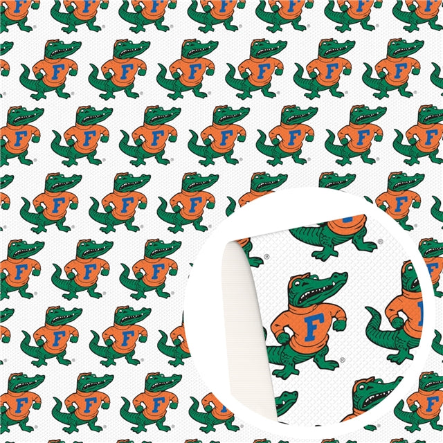 Gators Football Printed Textured Liverpool/ Bullet Fabric FeeFiFauxLeather