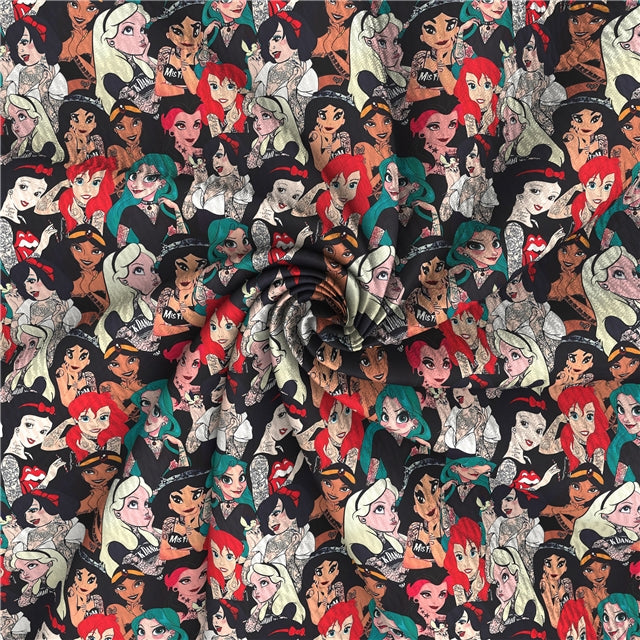 Tattooed Princesses Textured Liverpool/ Bullet Fabric with a textured feel FeeFiFauxLeather
