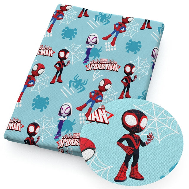 Spiderman Printed Fabric FeeFiFauxLeather