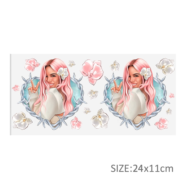 Karol G UV DTF Glass Can Wrap FeeFiFauxLeather