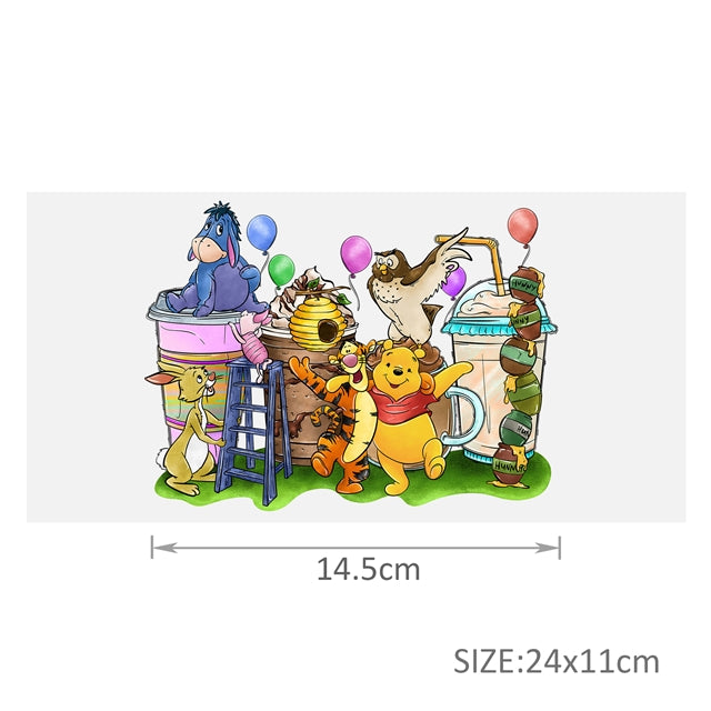 Pooh Bear UV DTF Cup Wrap – Cartoon Bear Cup Wrap Design for Tumblers & Cups FeeFiFauxLeather